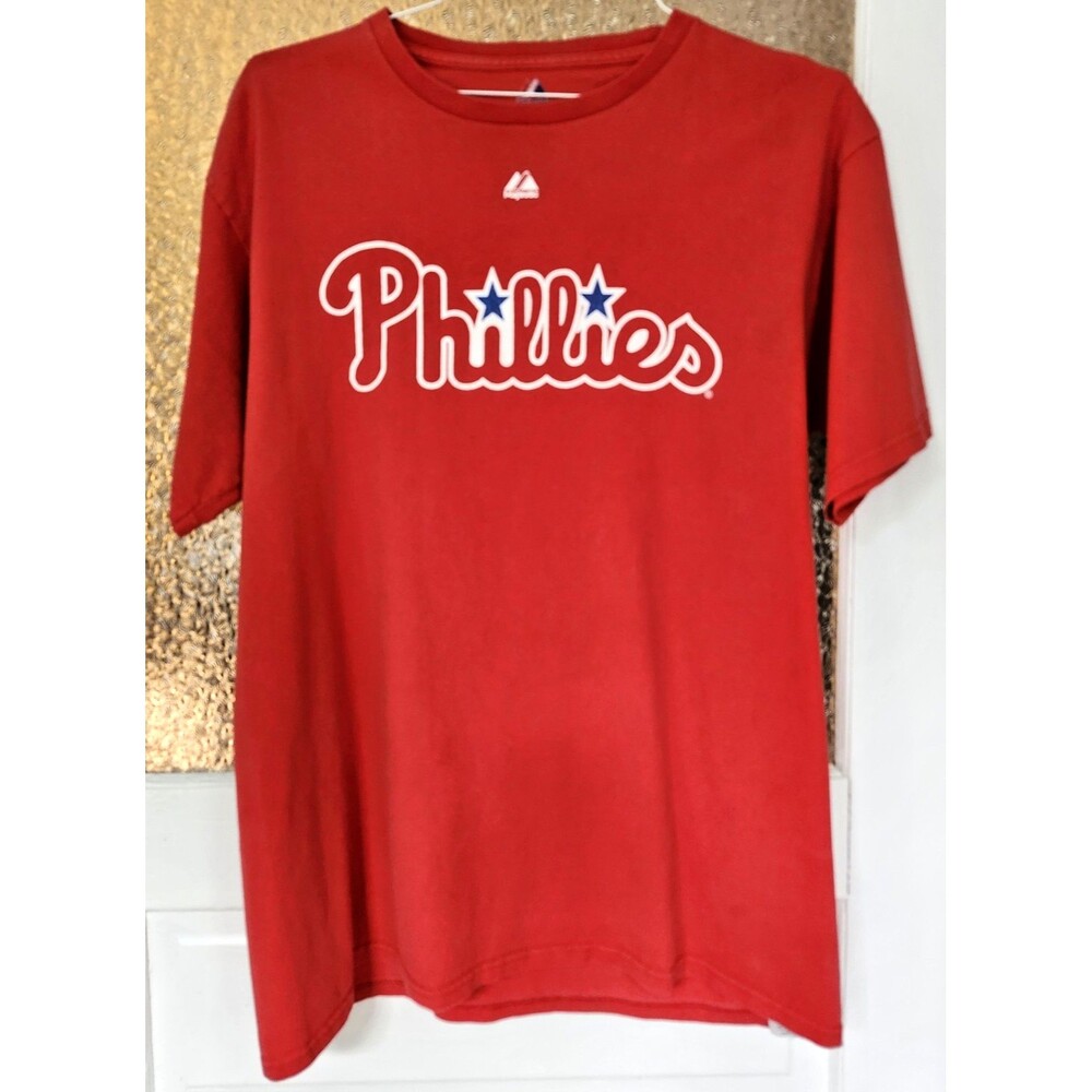 Philadelphia Phillies Hunter Pence #3 Majestic Red T‑Shirt Adult Large ca.‎ 2011